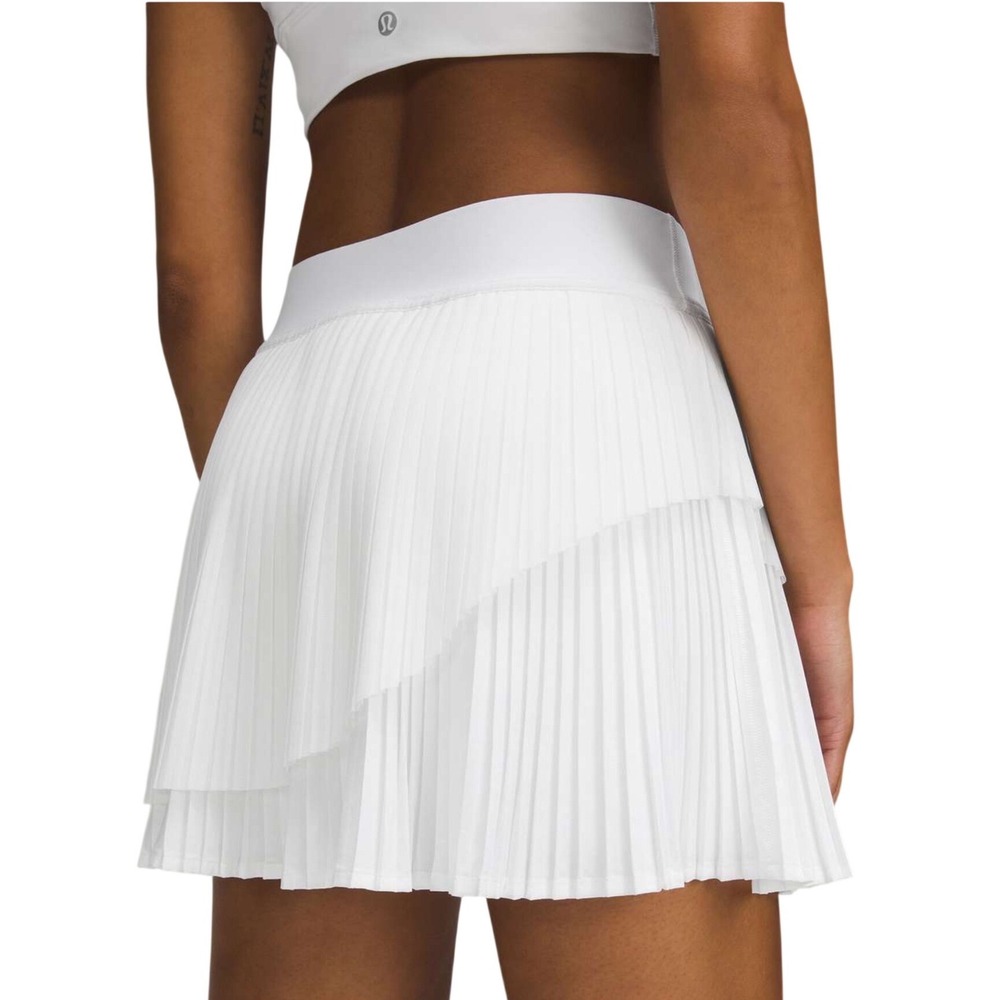 Lululemon Tiered Pleats High-Rise Tennis Skirt Skort White Size 8 Preppy